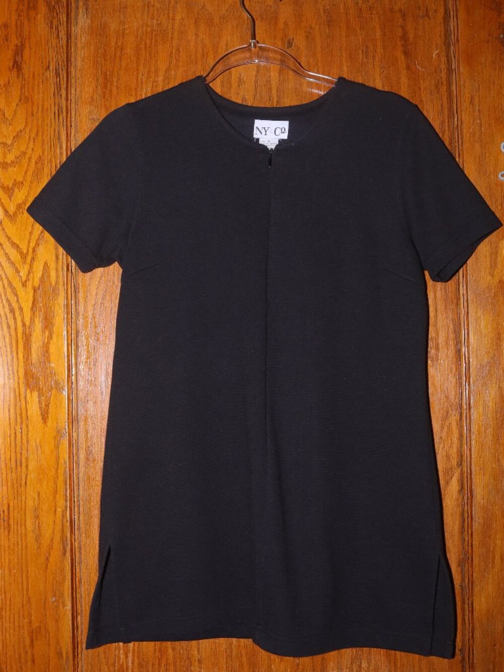 Black Mini Front Zipper Dress Ny and Company